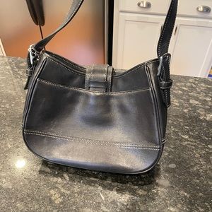 Authentic black leather Coach purse